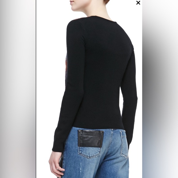 ALEXANDER 💀 MCQUEEN Plaid Mohair Front Crew Neck Sweater Medium - Picture 3 of 10